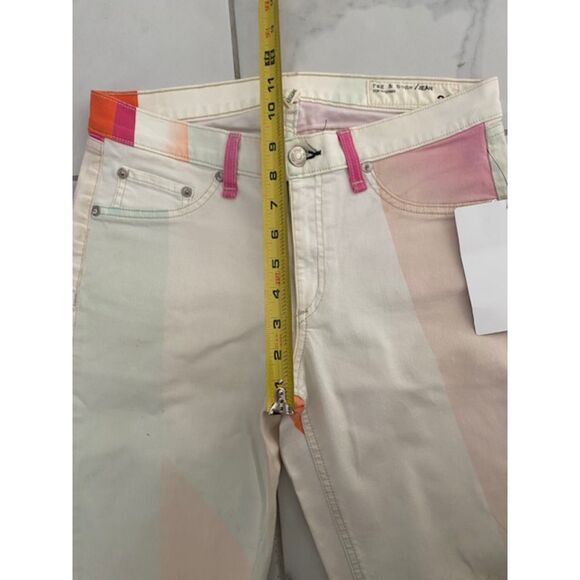 Rag & Bone Legging/Jean Goetez Intermix Size 30 WHITE PINK Stretch COTTON - Picture 6 of 10